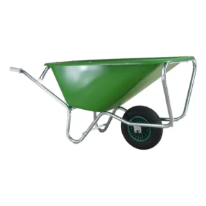 Kruiwagen fort f&s, 165l groen hdpe bak, verzinkt onderstel