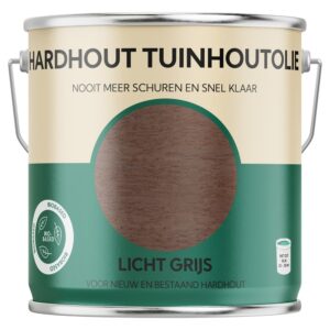 Hardhout tuinhoutolie biobased licht grijs 2,5 ltr