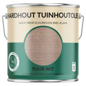 Hardhout tuinhoutolie biobased puur wit 2,5 ltr