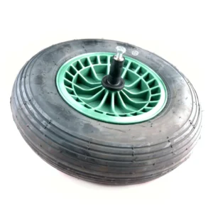 Wiel 4.80/4.00x8, 2ply band, kunststof velg groen, as 20cm