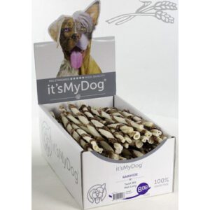It's my dog rawhide twist wit met long (1 st.)